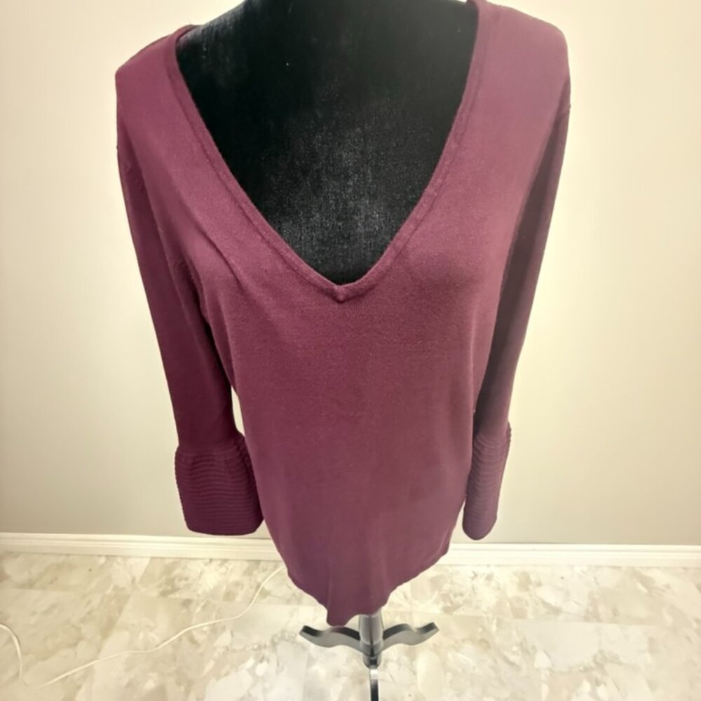 Maroon Bell Sleeve Sweater